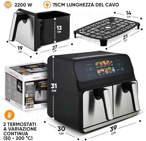 Profi Cook PROFICOOK PC-FR 1287 H riebalų neturinti gruzdintuvė