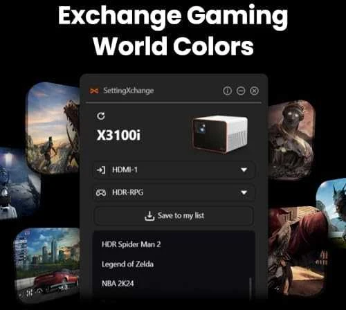 BenQ X3100i | 4K HDR 4LED konsolinių žaidimų projektorius
