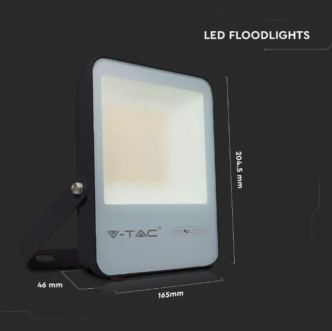 V-tac 30W LED prožektorius, juodu korpusu, 6400K, IP65