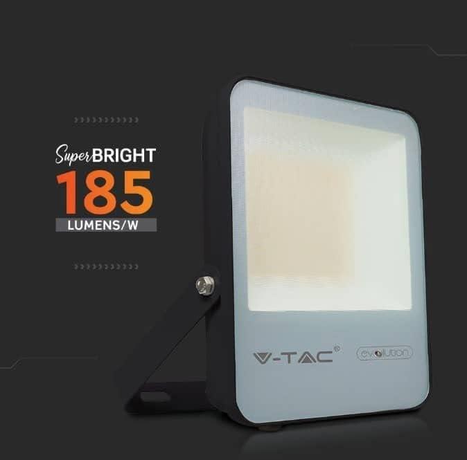 V-tac 30W LED prožektorius, juodu korpusu, 6400K, IP65