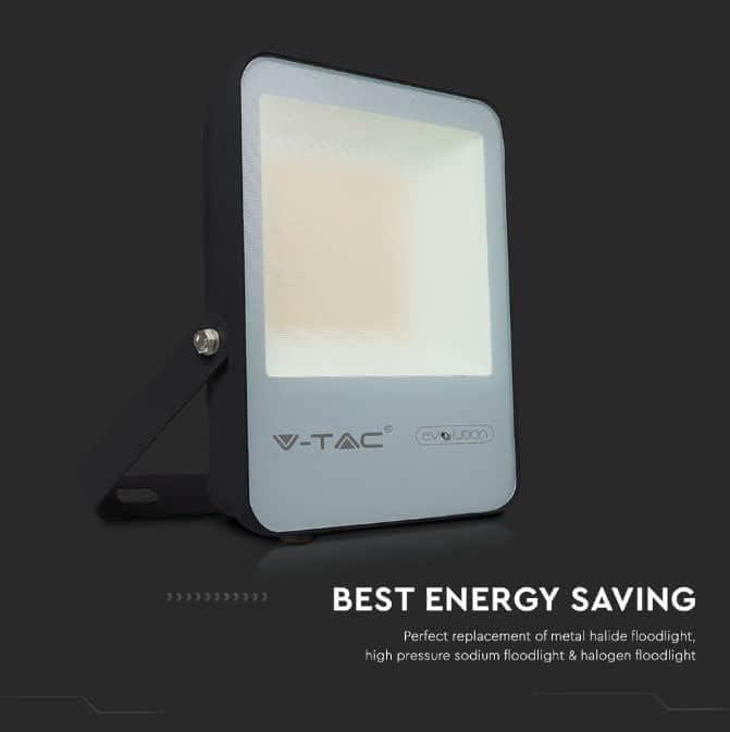 V-tac 30W LED prožektorius, juodu korpusu, 6400K, IP65