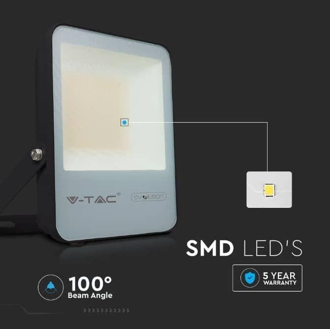 V-tac 30W LED prožektorius, juodu korpusu, 6400K, IP65