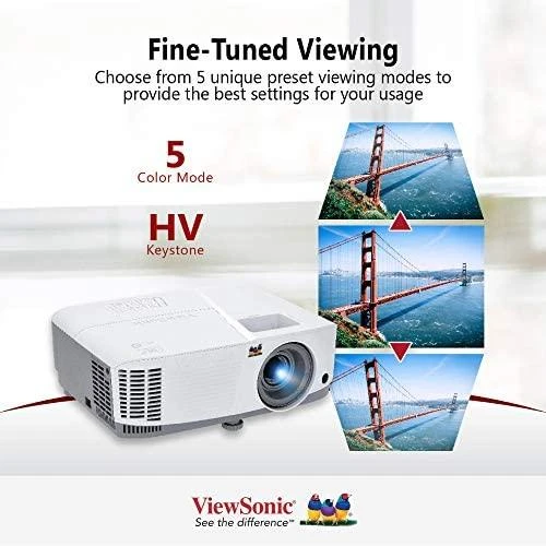 Projektorius ViewSonic PA503W (DLP, WXGA, 3600 ANSI, VGA x2, HDMI)