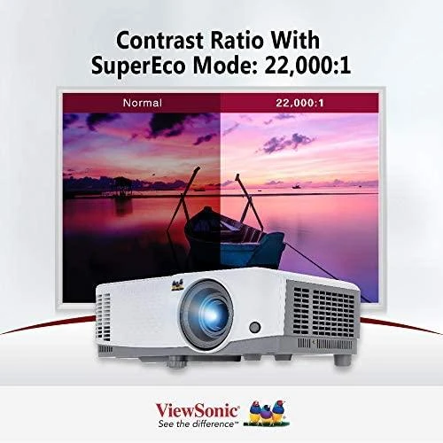 Projektorius ViewSonic PA503W (DLP, WXGA, 3600 ANSI, VGA x2, HDMI)