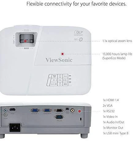 Projektorius ViewSonic PA503X (DLP, XGA, 3600 ANSI, VGA x2, HDMI)
