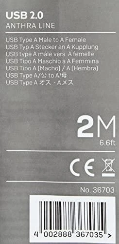 USB Prailginimo Laidas - LINDY Anthra Line USB 2.0 Type M/F Laidas, 5 m, Juodas