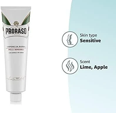 Raminantis skutimosi kremas jautriai odai, Proraso Baltas Line Shaving, 150 ml