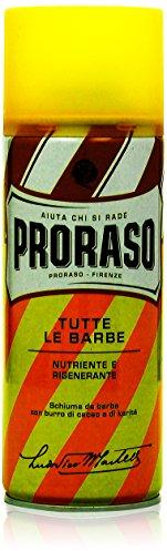 Proraso Geltona Shaving Foam maitininantis & Regenerating Maitinančios atstatomosios skutimosi putos, 400 ml