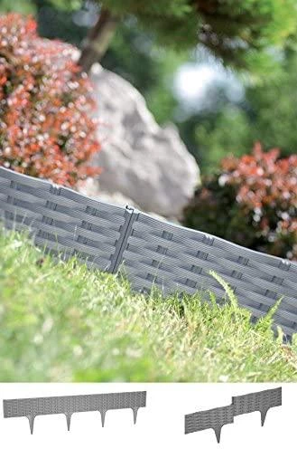 Prosperplast Dekoratyvinė tvorelė IBRA L390cm H18.6cm plastikinė/pilka