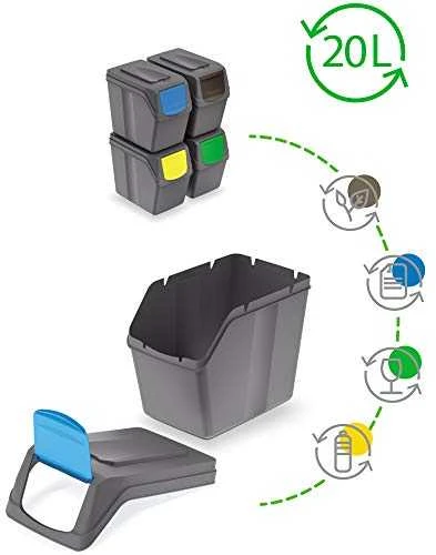 Prosperplast Šiukšliadėžių rinkinys 20l SORTIBOX 3 vnt.