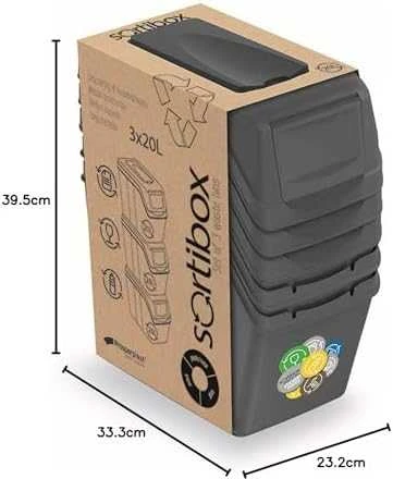 Prosperplast Šiukšliadėžių rinkinys 20l SORTIBOX 3 vnt.