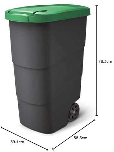 Šiukšlių dėžė Prosperplast Wheeler, 90L, žalios/pilkos spalvos