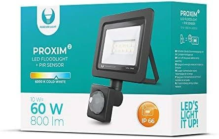 Prožektorius LED PROXIM II 10W |6000K| PIR IP66 Forever Light