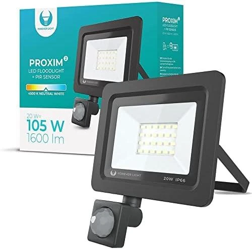 Prožektorius LED PROXIM II 20W |4500K| PIR IP66 Forever Light