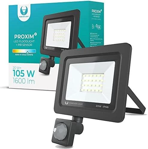 Prožektorius LED PROXIM II 20W |6000K| PIR IP66 Forever Light
