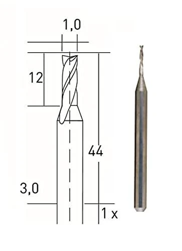 Volframo karbido freza 1mm PROXXON