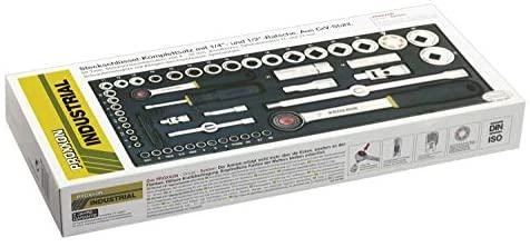 Galvučių rinkinys 1/4"+1/2" 56 dalių PROXXON