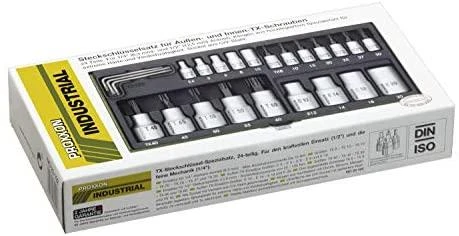 Galvučių rinkinys 1/4"+1/2" TX PROXXON