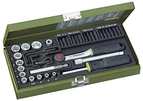 Galvučių rinkinys 1/4" 39 dalių PROXXON