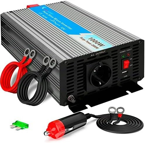 EXTRALINK įtampos keitiklis 12V-230V 1000W grynas sinusas OPIP-1000W