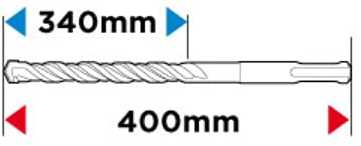 Grąžtas betonui Graphite SDS+ 57H476, 16x400 mm