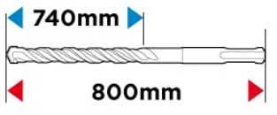 Wiertło Grąžtas betonui Graphite SDS+ 57H490, 20x800 mm