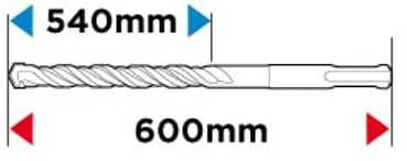 Wiertło Grąžtas betonui Graphite SDS+ 57H492, 24x600 mm