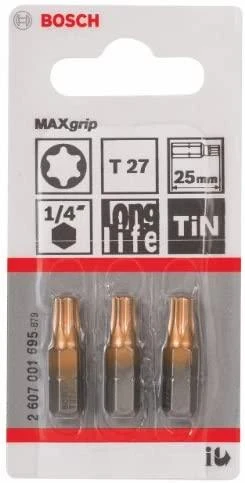Bosch Torx antgalis T27, l=25mm 3 vnt,MAXgrip