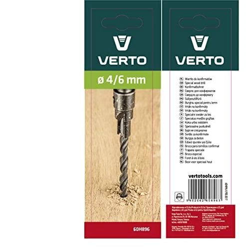 Verto Patvirtinimo grąžtas Ø 4/6 mm, ilgis 60/90 mm