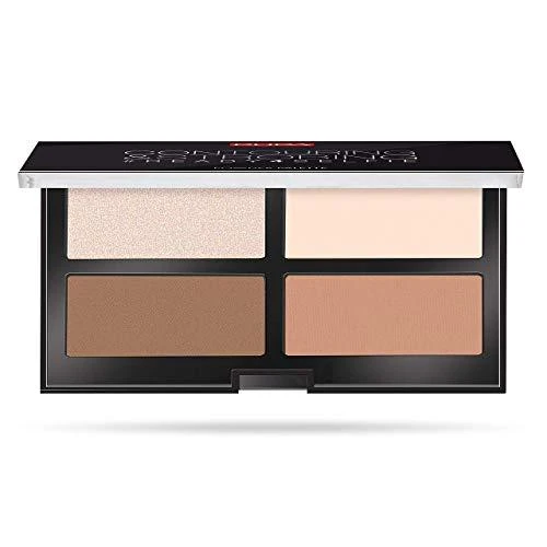 Pupa Milano Pupa #READY4SELFIE Contouring & Strobing Powder Palette kontūravimo ir strobingo pudros paletė, atspalvis: 001-Light Skin, 17,5 g