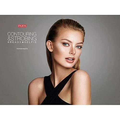 Pupa Milano Pupa #READY4SELFIE Contouring & Strobing Powder Palette kontūravimo ir strobingo pudros paletė, atspalvis: 001-Light Skin, 17,5 g