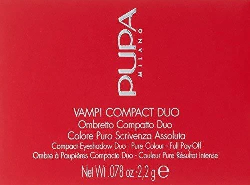 Pupa Milano Pupa Vamp! Compact Duo Eyeshadow akių šešėliai, atspalvis: 005 Milk Chocolate, 2.2 g