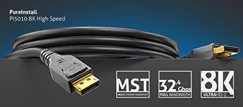 Adaptec „Carruzzo PureLink DisplayPort 1.4“ ir „PureInstall“ 3 m Juoda
