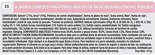 Purina Pro Plan OPTIDERMA dog adult Medium Sensitive Skin 14 kg, suaugusių vidutinių veislių, turinčių jautrią odą šunų sausas pašaras 12367239