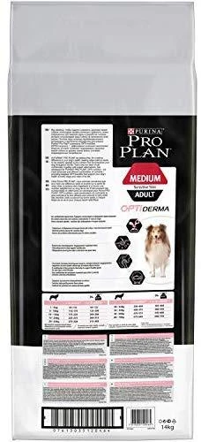 Purina Pro Plan OPTIDERMA dog adult Medium Sensitive Skin 14 kg, suaugusių vidutinių veislių, turinčių jautrią odą šunų sausas pašaras 12367239