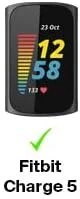 Išmaniosios apyrankės FitBit 5 dirželis, Juodos spalvos