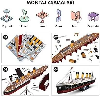 CUBICFUN 3D dėlionė su LED apšvietimu „Titanic“