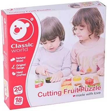 Dėlionė Classic World Vaisių Pjaustymo Rinkinys Montessori 20 vnt.