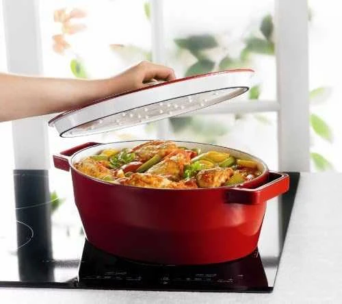 Pyrex Ketaus puodas 29cm 3,8l SLOWCOOK ovalus raudonas