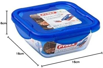 Karščiui atsparus konteineris su dangteliu Cook & Eiti 16,6 X 16,6 cm 0,8 l PYREX