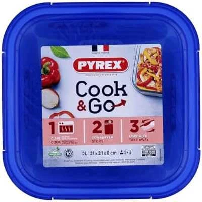 Karščiui atsparus konteineris su dangteliu Cook & Eiti 21,6 x 21,6 cm 1,9 l PYREX