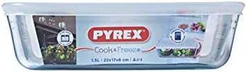 Kepkite ir orkaitėje atsparų patiekalą Šaldymas su dangteliu 22 x 17 cm 1,5 l PYREX