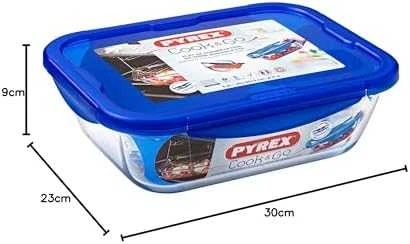 Pyrex 283PG00/7044, Troškintuvas kepimui, Stačiakampis, Stiklas, Plastikas, Skaidrus, -20 - 240 °C