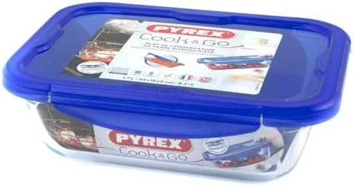 Karščiui atsparus konteineris su dangteliu Cook & Eiti 25,6 x 19,4 cm 1,7 l PYREX