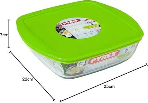 Orkaitėms atsparus patiekalas su dangteliu Cook & Laikyti 25 x 22 x 7 cm PYREX
