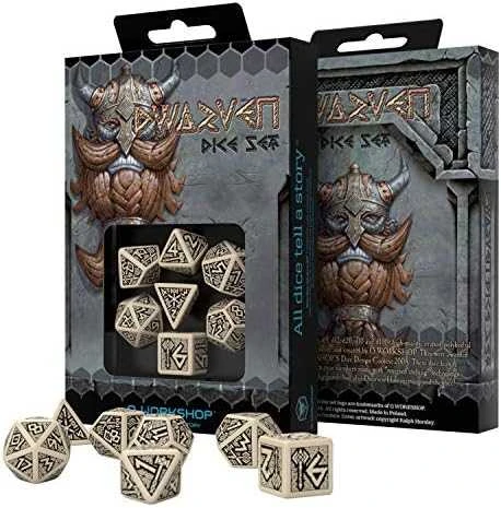 Dėlionė Q Workshop Dwarven Kauliukų Rinkinys (Smėlio Ir Juodos Spalvos)