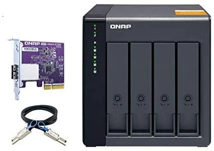 QNAP TL-D400S saugojimo diskų korpusas 2.5/3.5" HDD / SSD aptvaras Juoda, Pilka