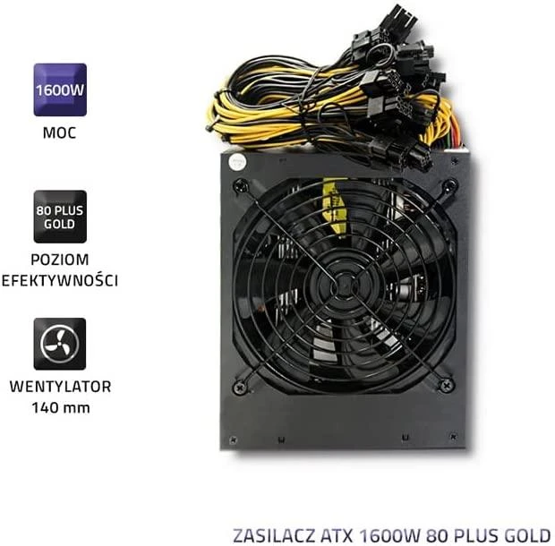 QOLTEC 50147 ATX maitinimo šaltinis 1600W 80 Plus Gold Bitcoin Miner