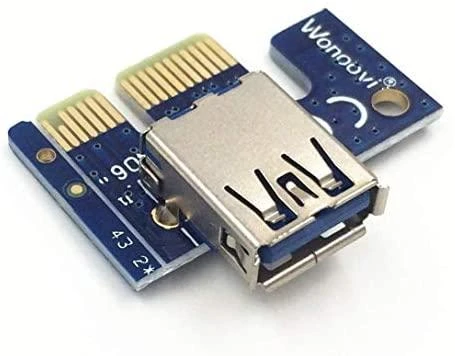 QOLTEC 55501 Qoltec Riser PCi-E 1x - 16x USB 3.0 SATA / PCI-E 6pin