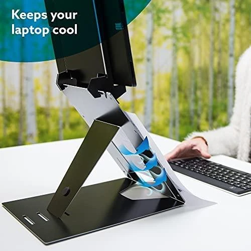 R Go Tools R-Go nešiojamojo kompiuterio ir planšetinio kompiuterio stovas, 10–22 colių, maks. 5kg, juodas, mažmeninės prekybos produktas